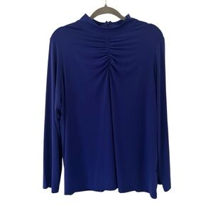 Indigo Long Sleeve Turtleneck Design Top Shirt Susan Graver Women’s Size XL Fit!
